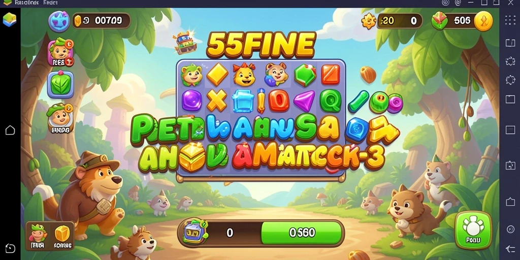 Gameplay seru dan penuh warna dalam 55FIVE, perfect untuk pecinta Match-3.