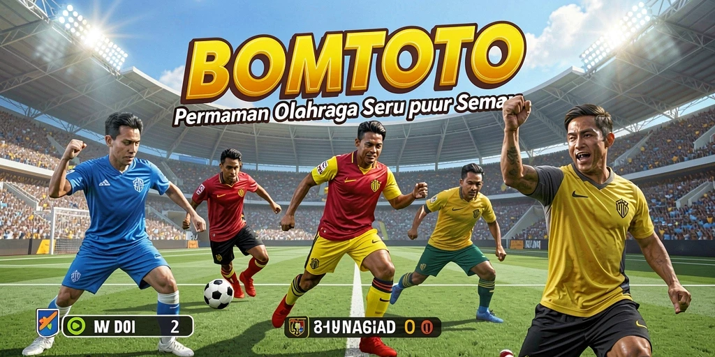 Tampilan gameplay seru dari BOMTOTO di arena olahraga.