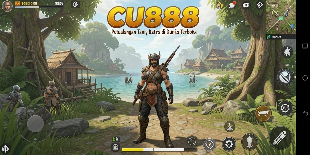 Screenshot gameplay CU888 menampilkan keindahan dunia terbuka yang luas.