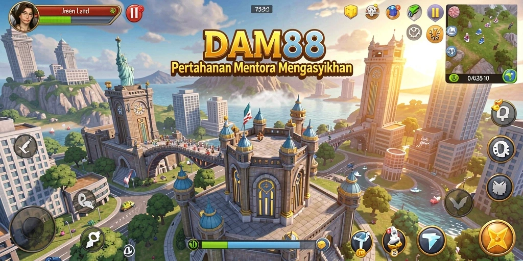 Tampilan gameplay menara dalam DAM88 yang menegangkan dan penuh aksi.