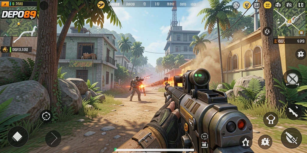 Tampilan gameplay seru dari DEPO89 yang menampilkan aksi TPS.