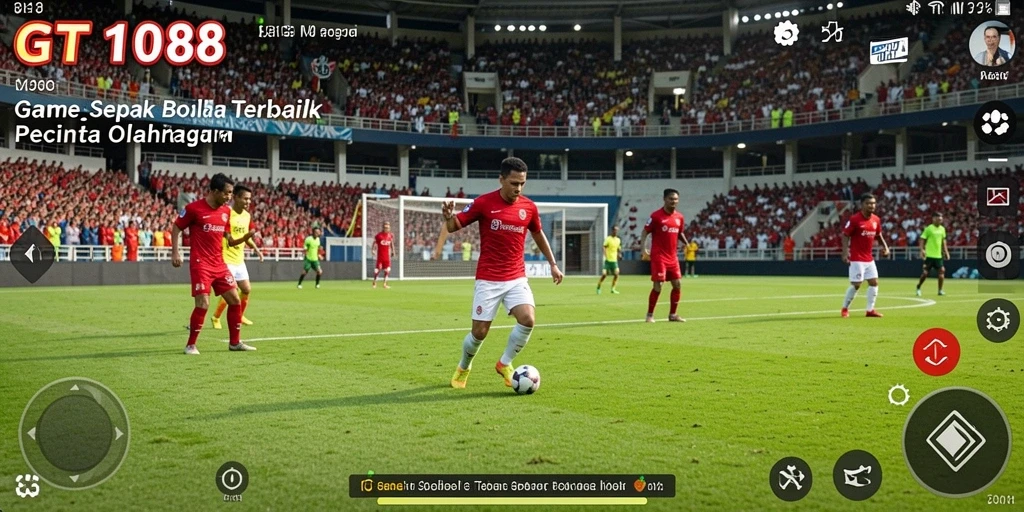 Gameplay GT108 yang menarik dengan banyak aksi sepak bola.