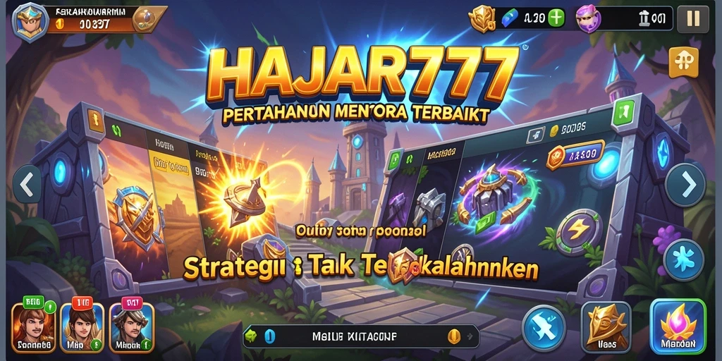 Gameplay menara pertahanan yang intens di HAJAR777.