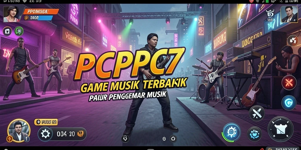 Tampilan gameplay PCPC7 menampilkan interaksi seru dengan musik.