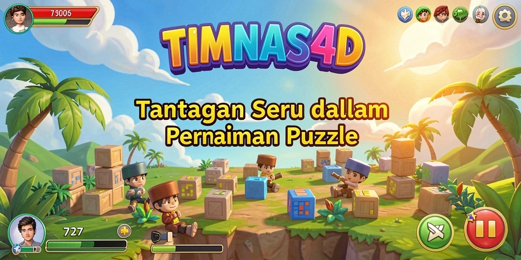 Screenshot menunjukkan gameplay menarik dari TIMNAS4D dengan tantangan puzzle yang seru.